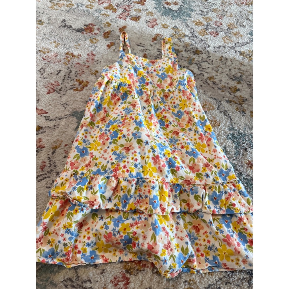 Old Navy Girls Large 10-12 Floral Tiered Ruffle Sleeveless Dress Multicolor